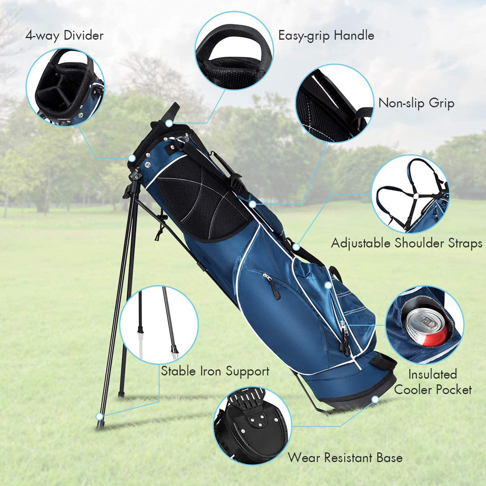 Costway Navy Waterproof Golf Stand Bag Image 8