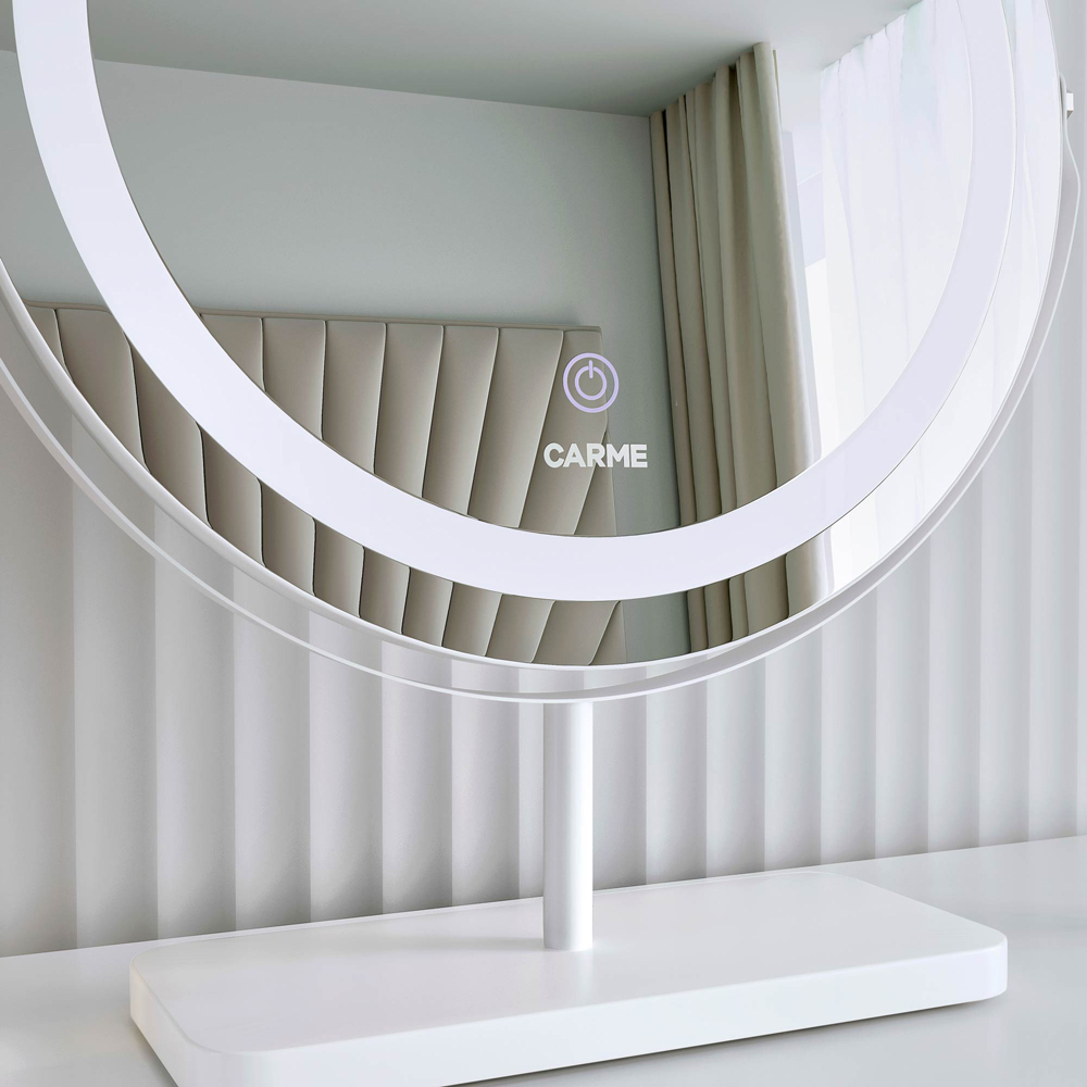 CARME Home Ava LED Marble White Touch Sensor Light Mirror Image 3