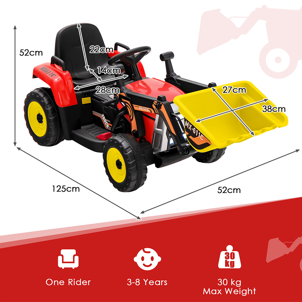 Costway Red Battery Powered Loader Digger Image 9