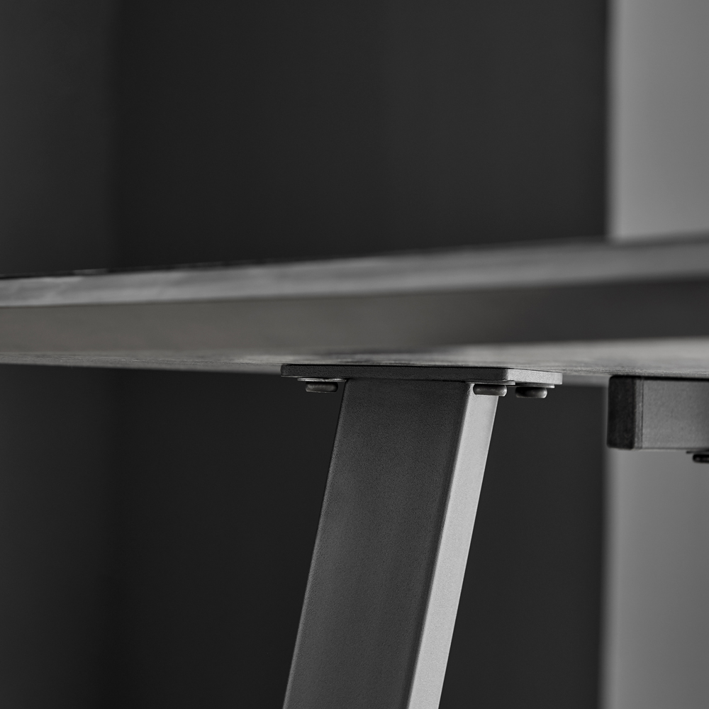 Furniturebox Copeland Valera Marble Effect 6 Seater Dining Set White Grey and Black Image 6