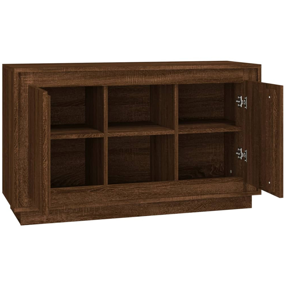 vidaXL 2 Door 2 Shelf Brown Oak Sideboard Image 6