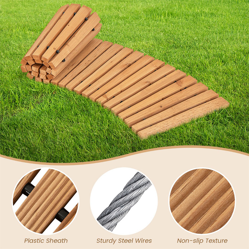 Costway Natural Roll Out Non Slip Curved Walkway Image 6