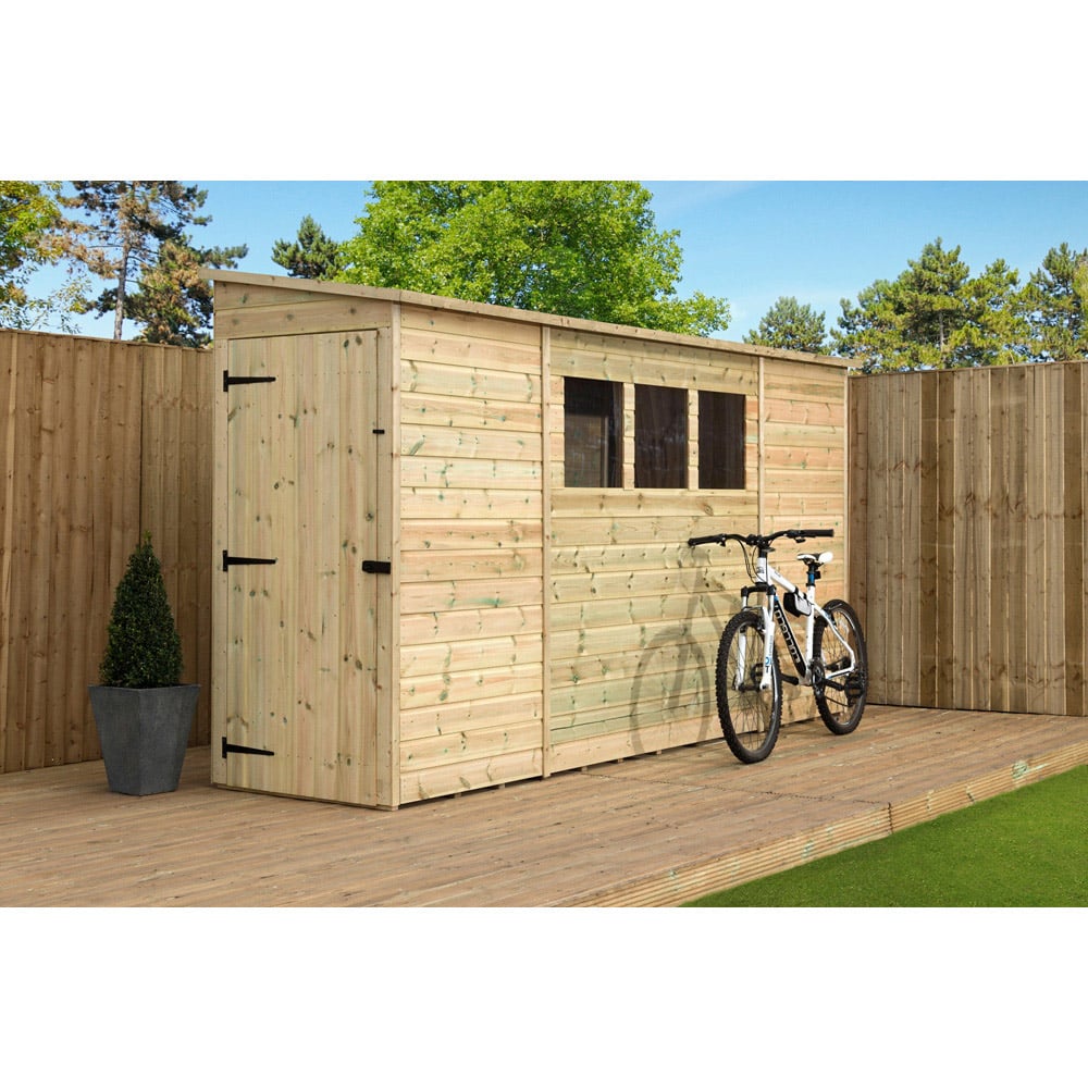 Empire Sheds 2800 12 x 3ft Tongue and Groove Wooden Pent Garden Shed Image 2