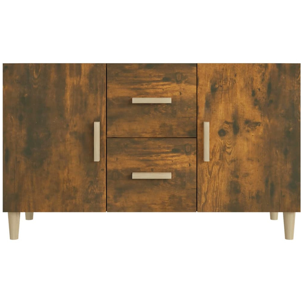 vidaXL 2 Door 2 Drawer Smoked Oak Sideboard Image 3