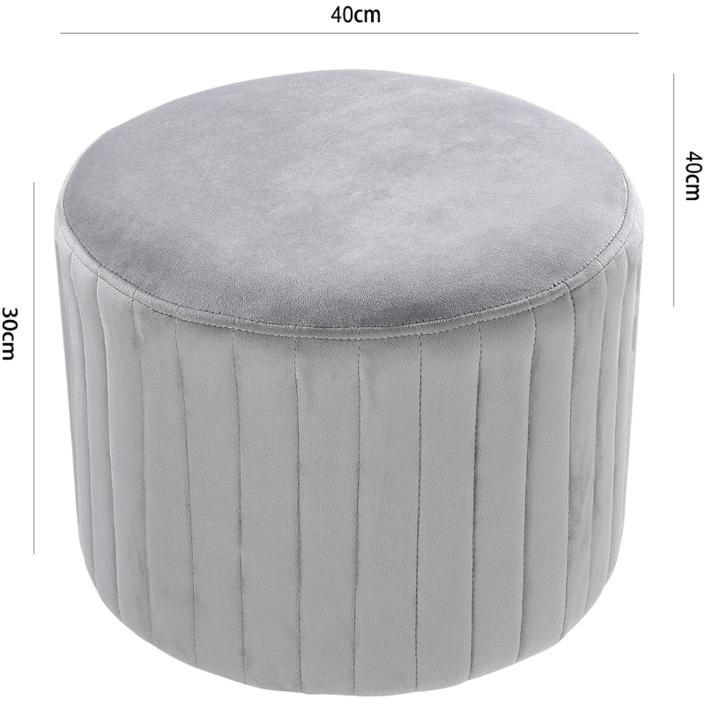 Living and Home Grey Pouffe Ottoman Image 9