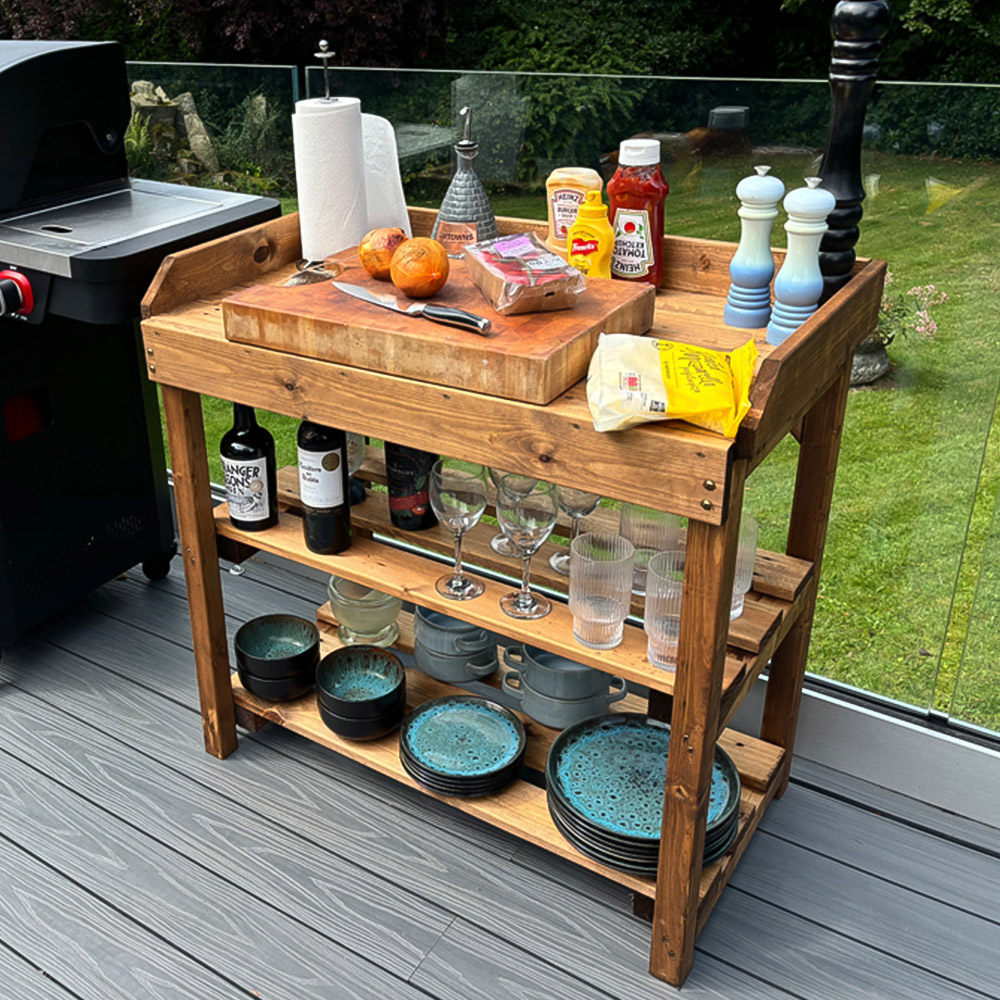 Charles Taylor Deluxe Davenport 3 Shelf Large Utility BBQ Table Image 8