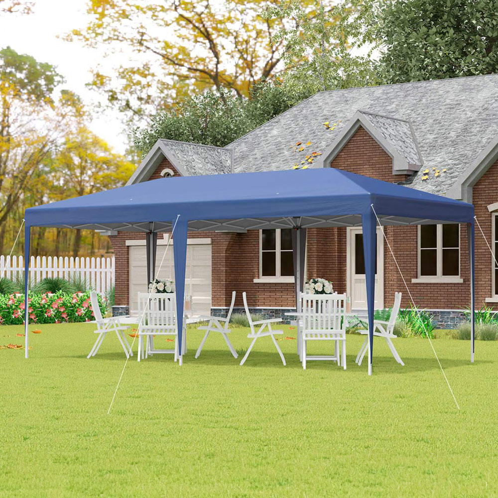 6x3m Large Gazebo Blue Image 1