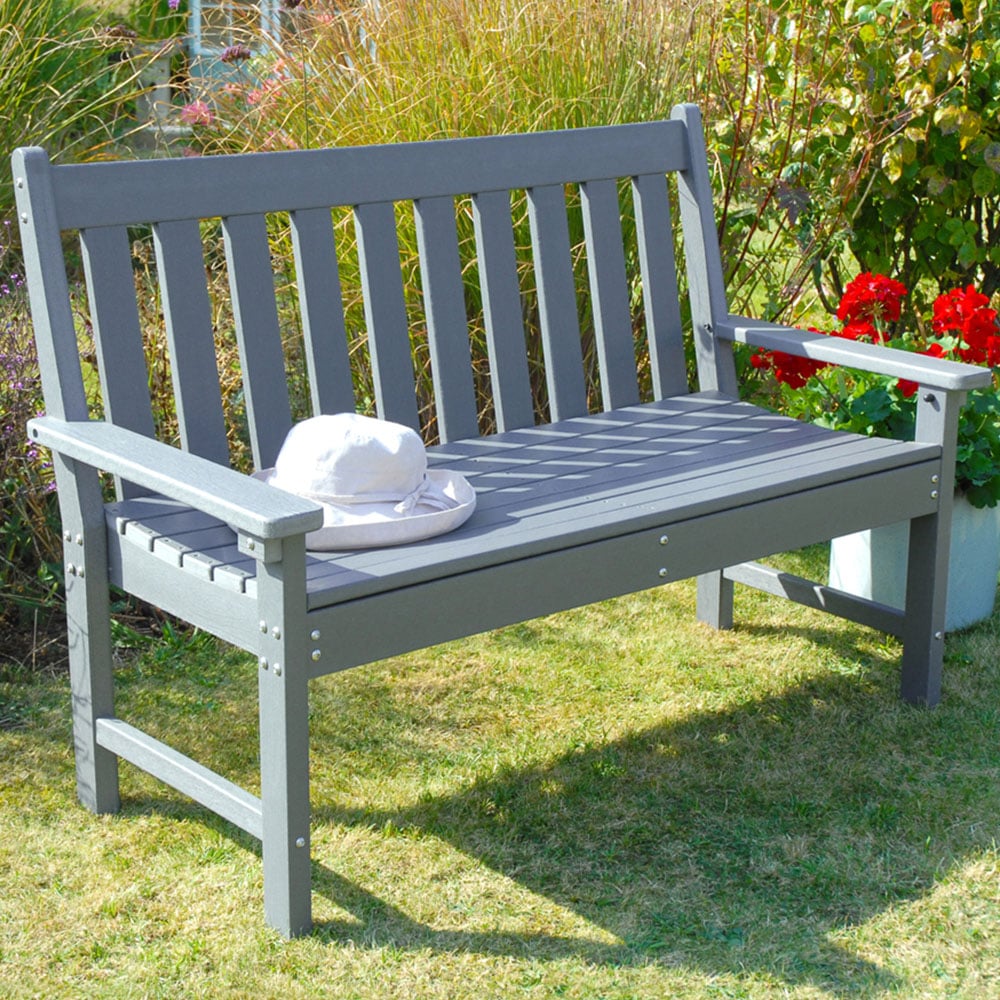 Garden Gear Oakdale 2 Seater Wood Effect Garden Bench Image 1