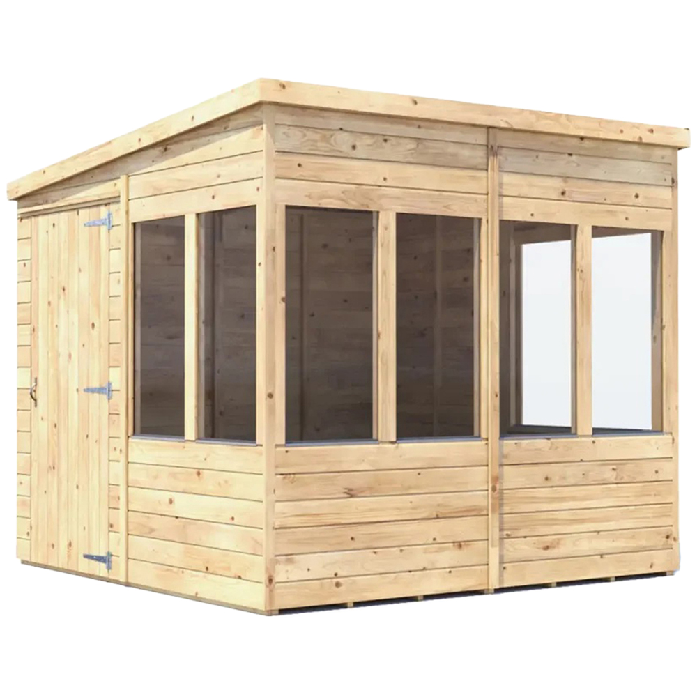Dunster House Overlord 8 x 8ft Modular Brown Superfelt Pent Potting Shed Image 1