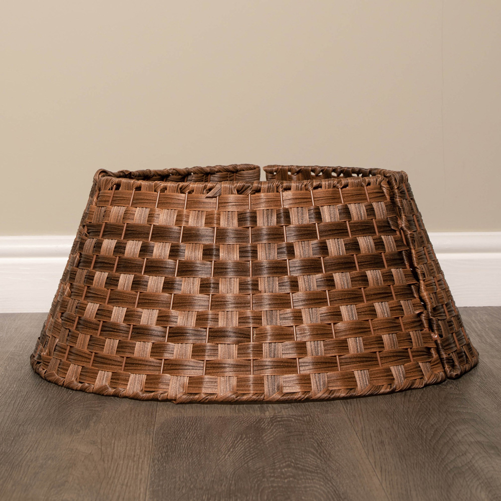 Samuel Alexander KD Medium Brown Plastic Wicker Rattan Christmas Tree Skirt 24 x 58cm Image 7
