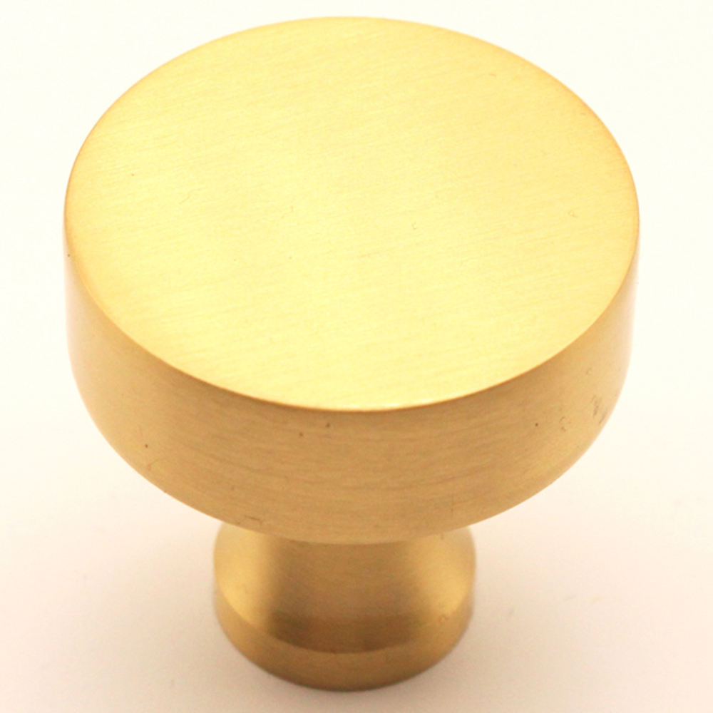 Spira Brass Satin Brass Round 38mm Cupboard Knob Image 4