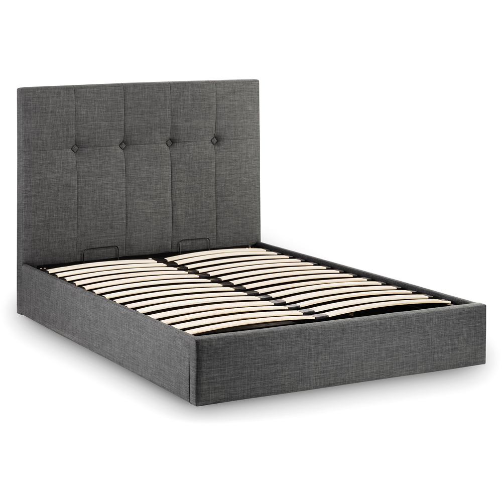 Julian Bowen Sorrento Double Slate Grey Linen Lift Up Storage Bed Image 4