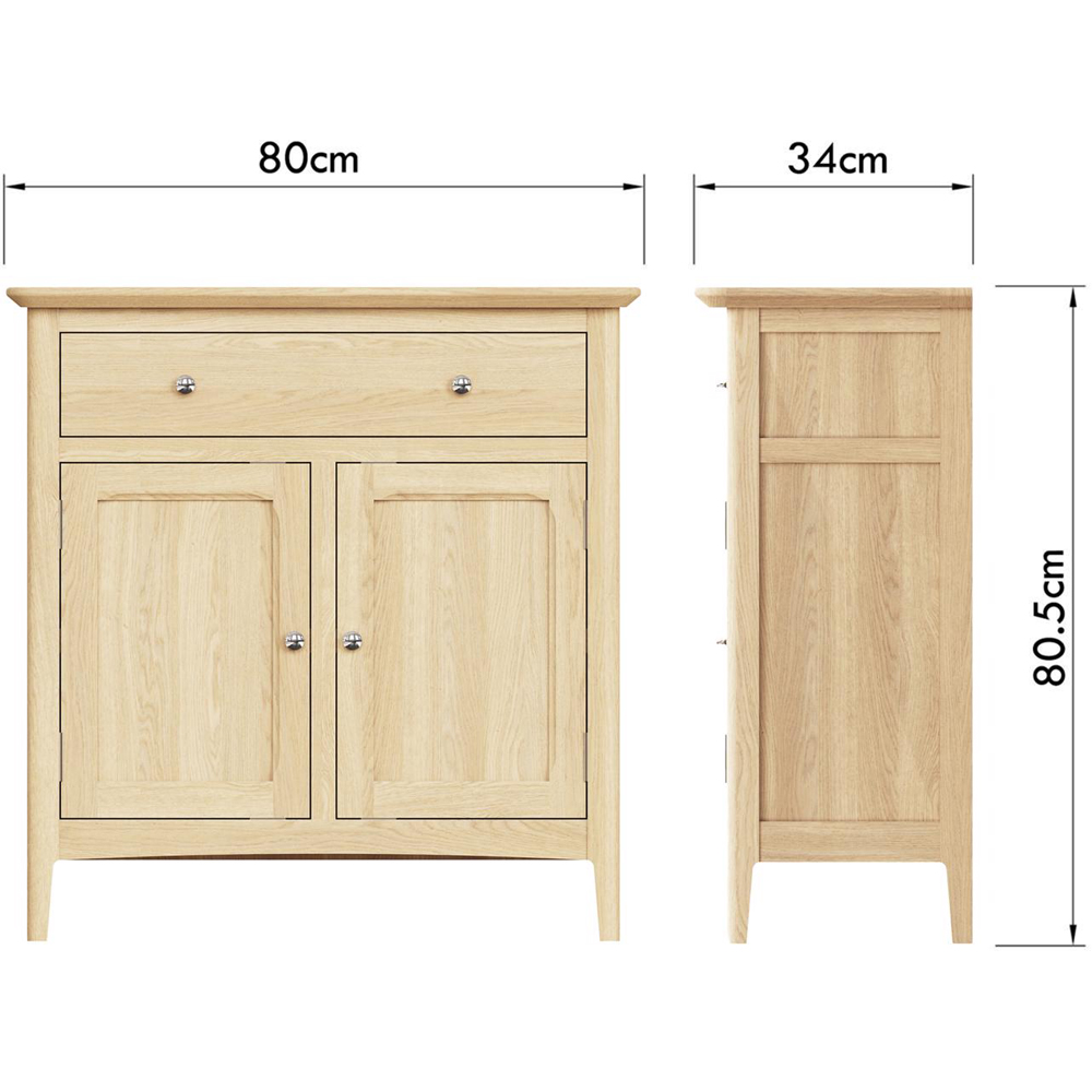 FWStyle 2 Door 1 Drawer Natural Oak Ash Veneer Sideboard Image 9