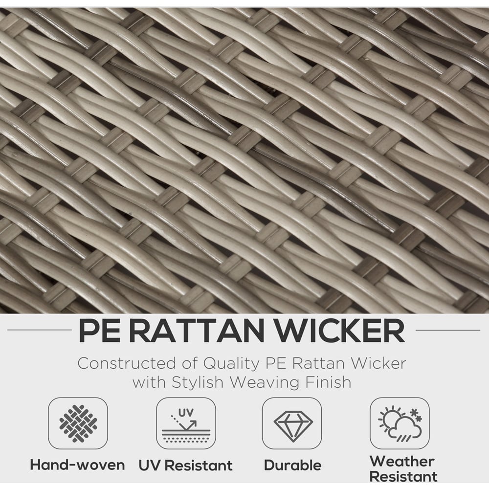 Outsunny 5-Seater Light Grey Rattan Outdoor Corner Sofa Set Image 4