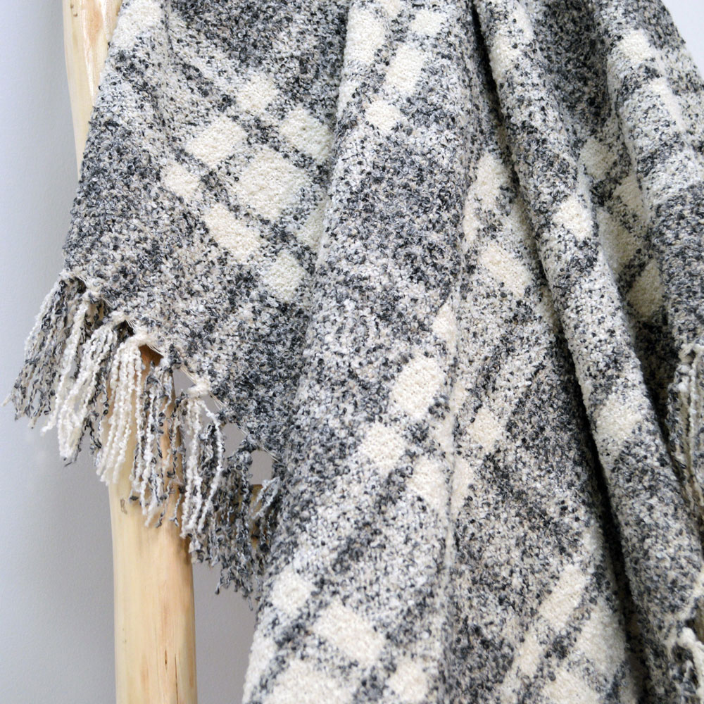 Allure Home Fashions Darwin Grey Chenille Checked Tartan Throw 125 x 150cm Image 2
