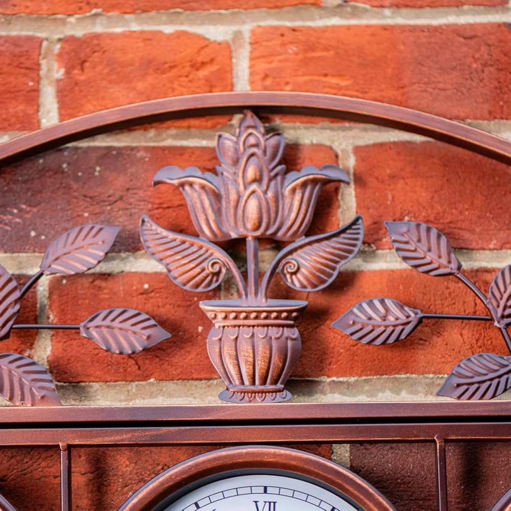 Garden Gear 3-in-1 Copper Garden Wall Clock with Thermometer and Hygrometer 66cm Image 5
