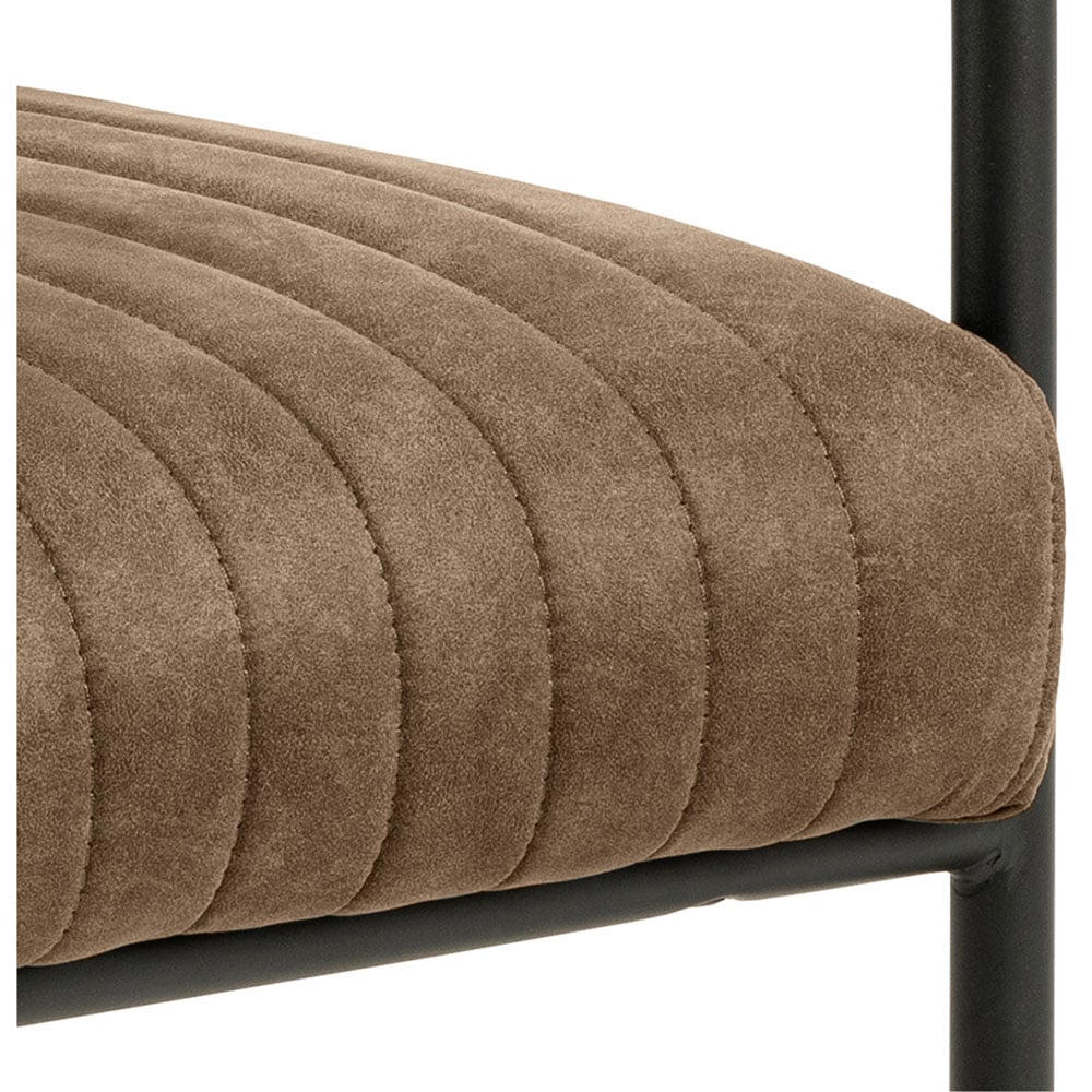 Florence Adele Set of 2 Light Brown Fabric Dining Chairs Image 7