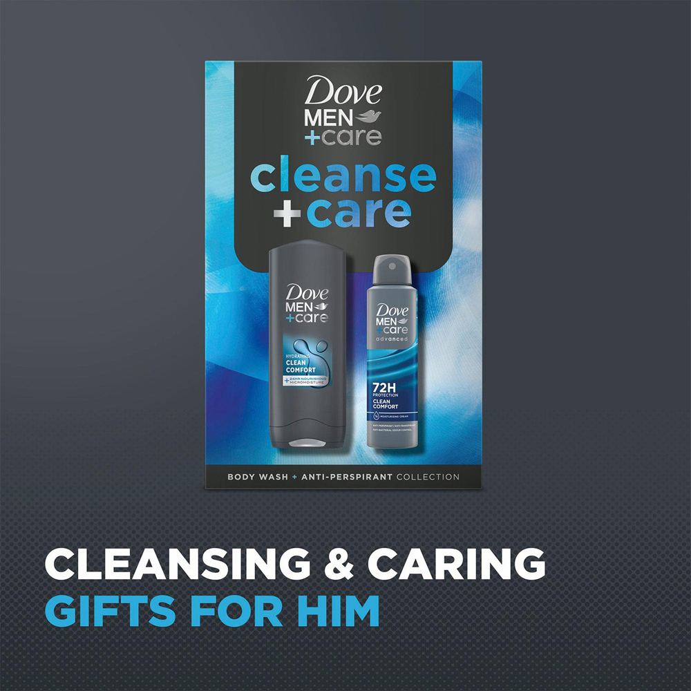 Dove Men+Care Cleanse and Care Bodywash and Bodyspray Duo Gift Set 2 Pack Image 8