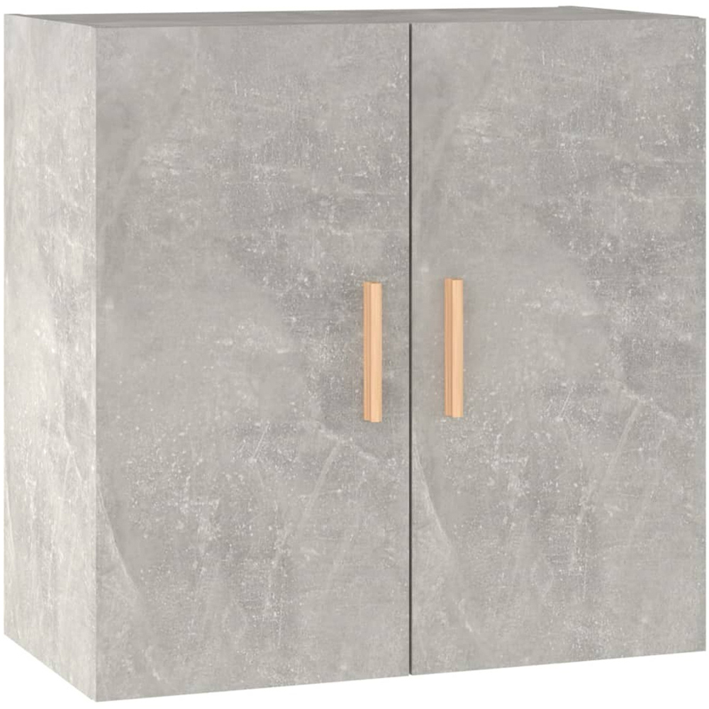 vidaXL 2 Door Concrete Grey Wall Cabinet with Gold Handle Image 2