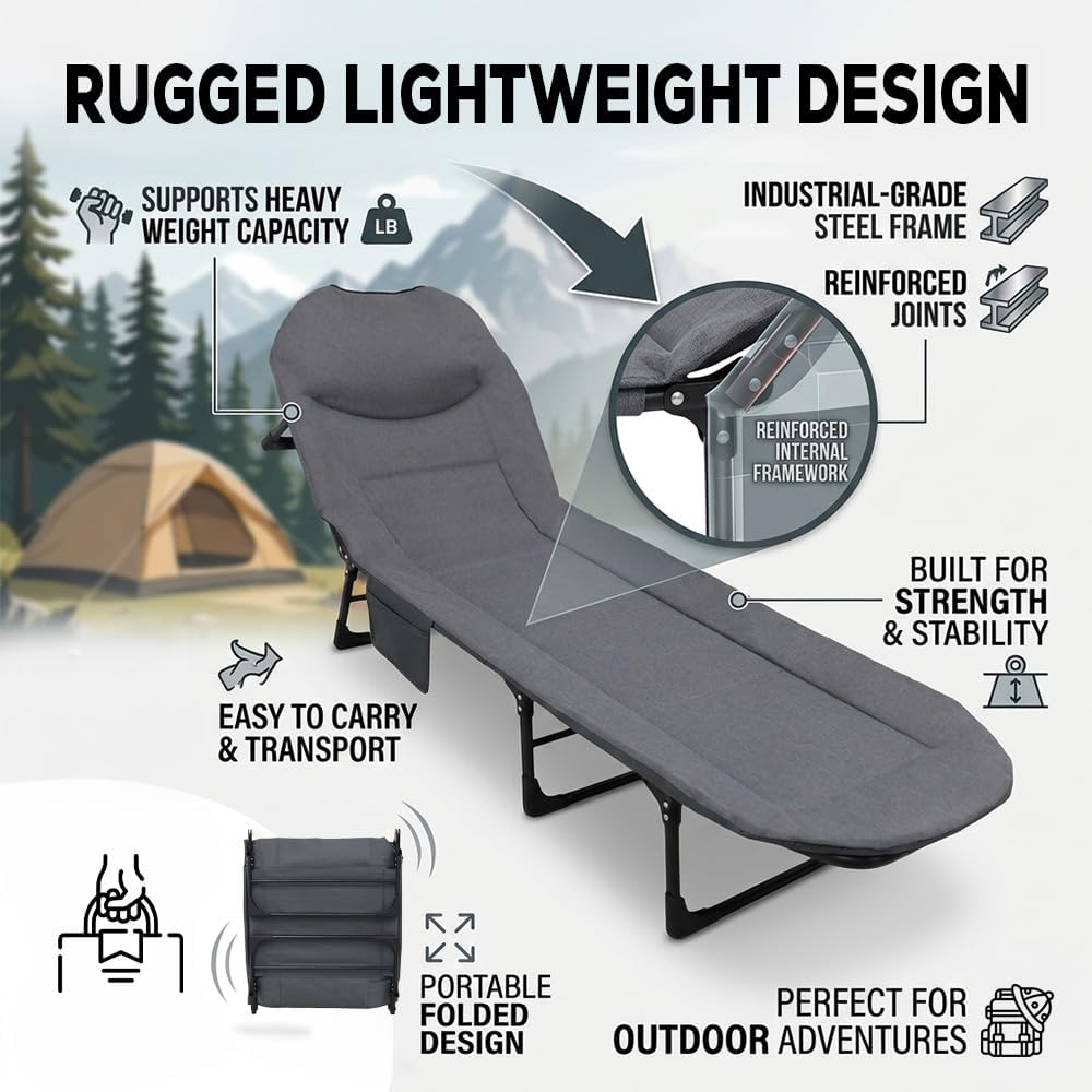 Alivio Grey Adjustable Recliner Sun Lounger Chair Bed Image 7