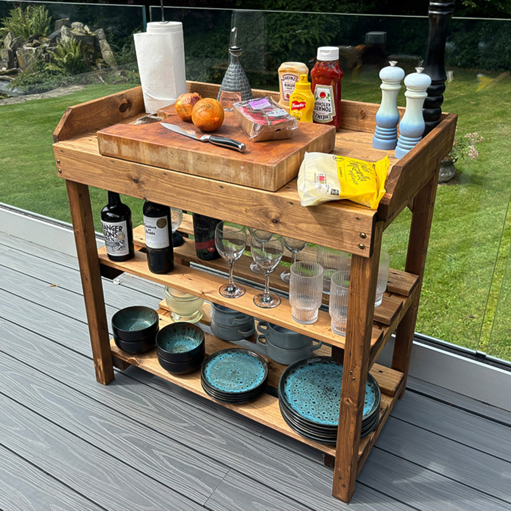 Charles Taylor Deluxe Davenport 3 Shelf Large Utility BBQ Table Image 5