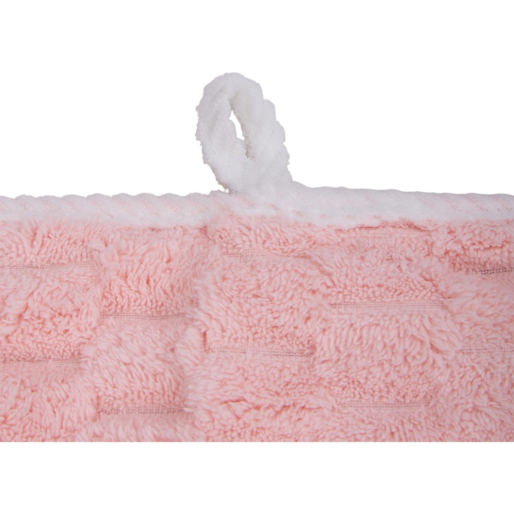 Living and Home Soft Coral Fleece Multicolour Waffle Texture Bath Towel Set of 4 Image 4