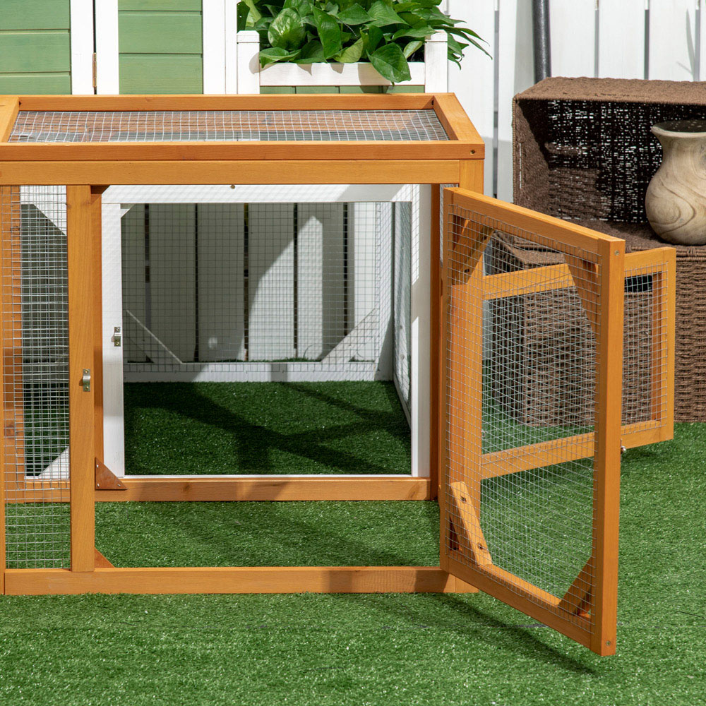 PawHut Wooden Chicken Coop with Perches Image 2