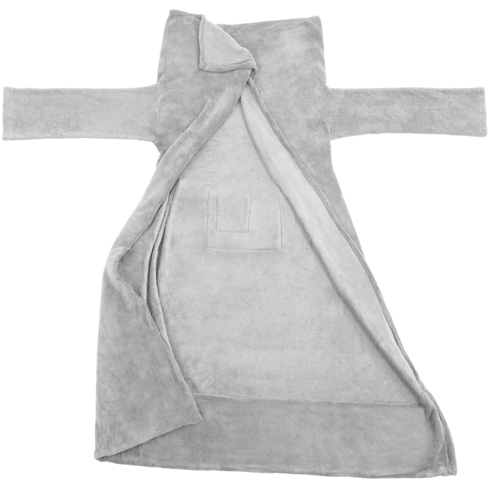 tectake Grey Sleeved Blanket with Pocket 170 x 200cm 2 Pack Image 3