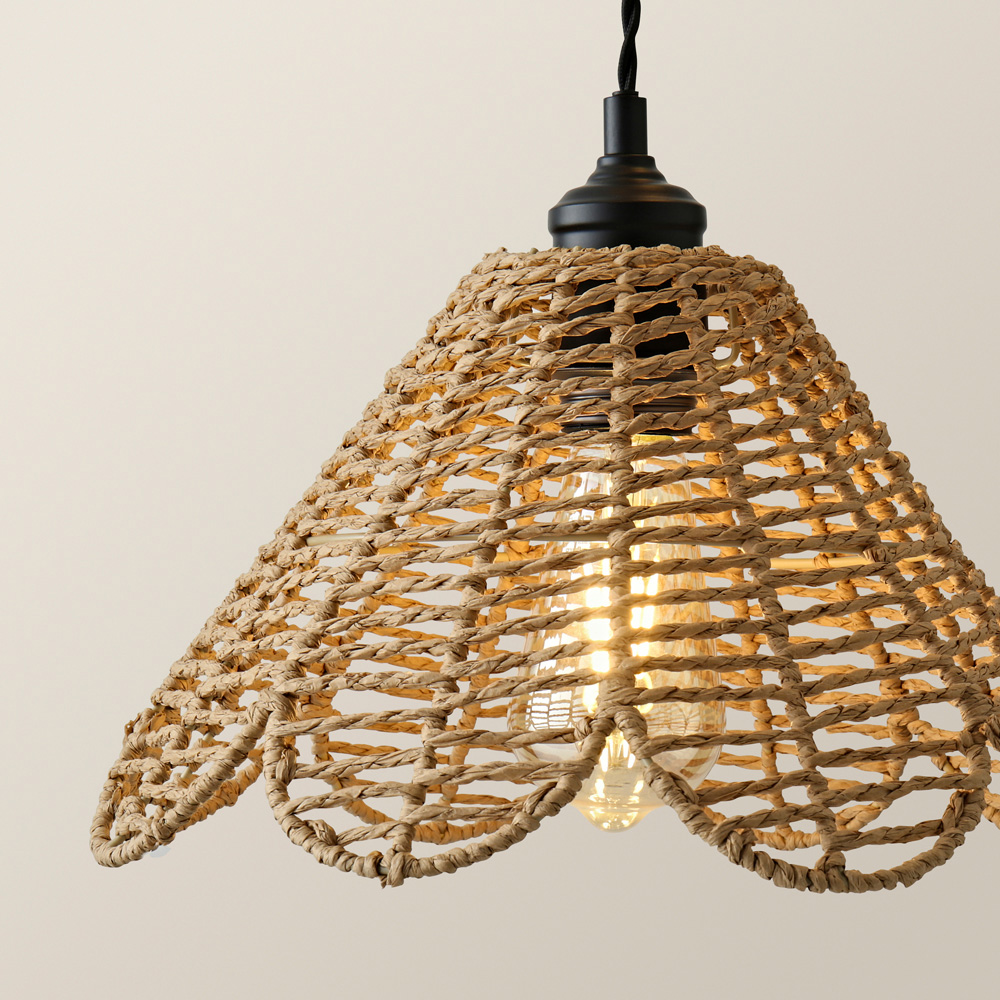 ValueLights Vine Rattan Flower Shade 3 Drop Cluster Black Ceiling LED Pendant Light Image 3