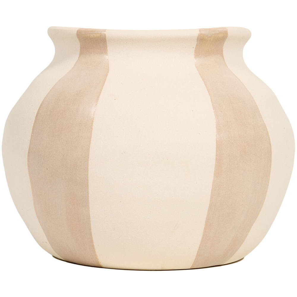 Margot Striped Stone Planter Neutral Image 2