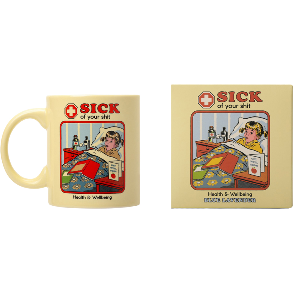 Steve Rhodes Sick of Your Shit Blue Lavender Scented Candle with Cream Mug Image 4