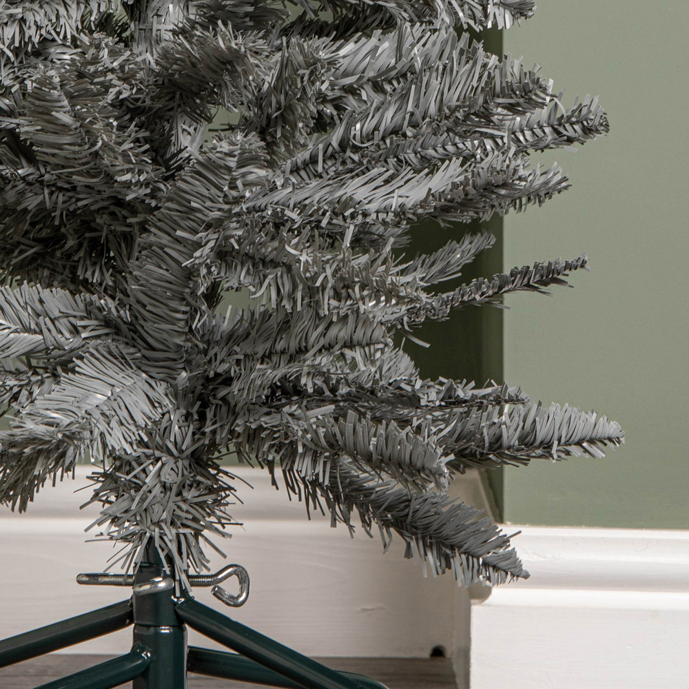 Samuel Alexander Grey Pencil Artificial Christmas Tree with Green Metal Stand 4ft Image 5