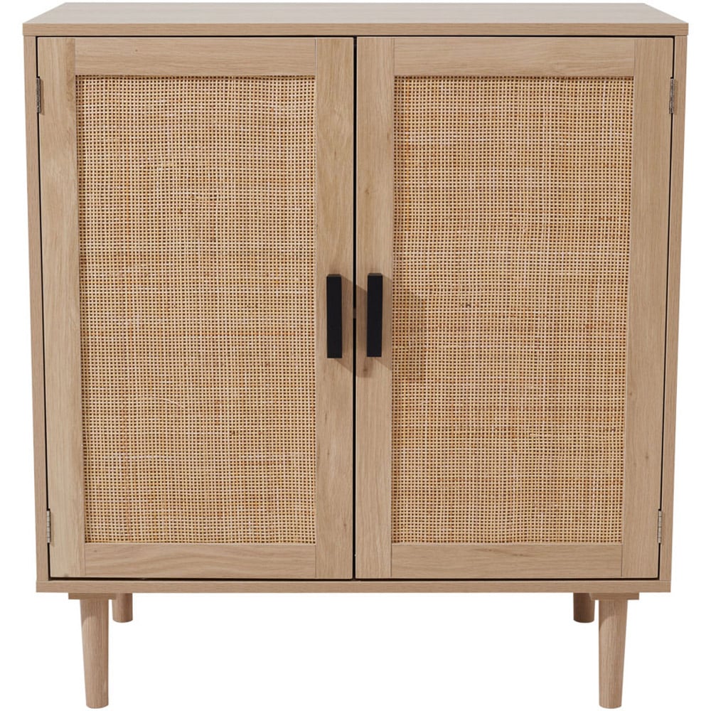 Living and Home 2 Door Brown Rattan Sideboard Image 2