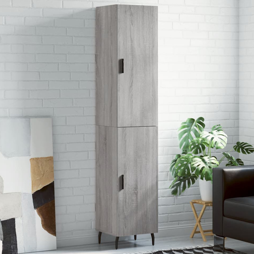 vidaXL 2 Door Grey Sonoma Highboard Image 1