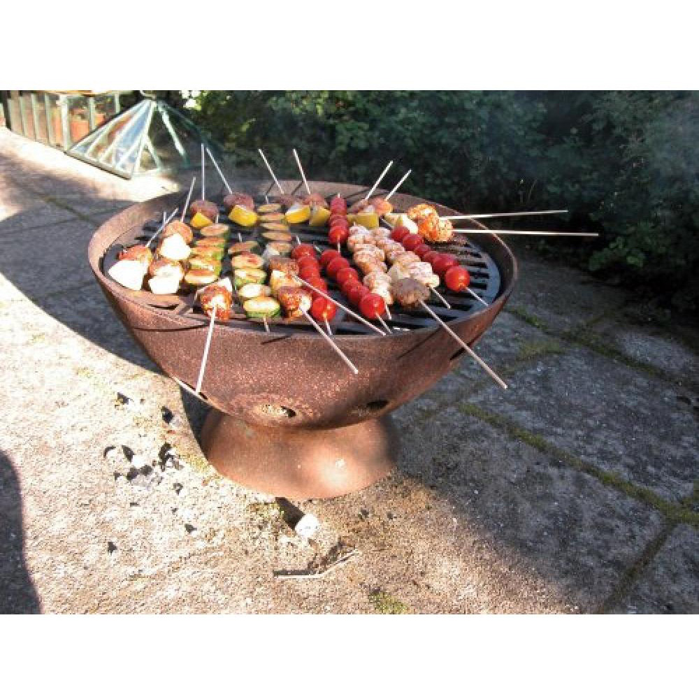Fallen Fruits Round Cast Iron Outdoor BBQ Grill Image 2