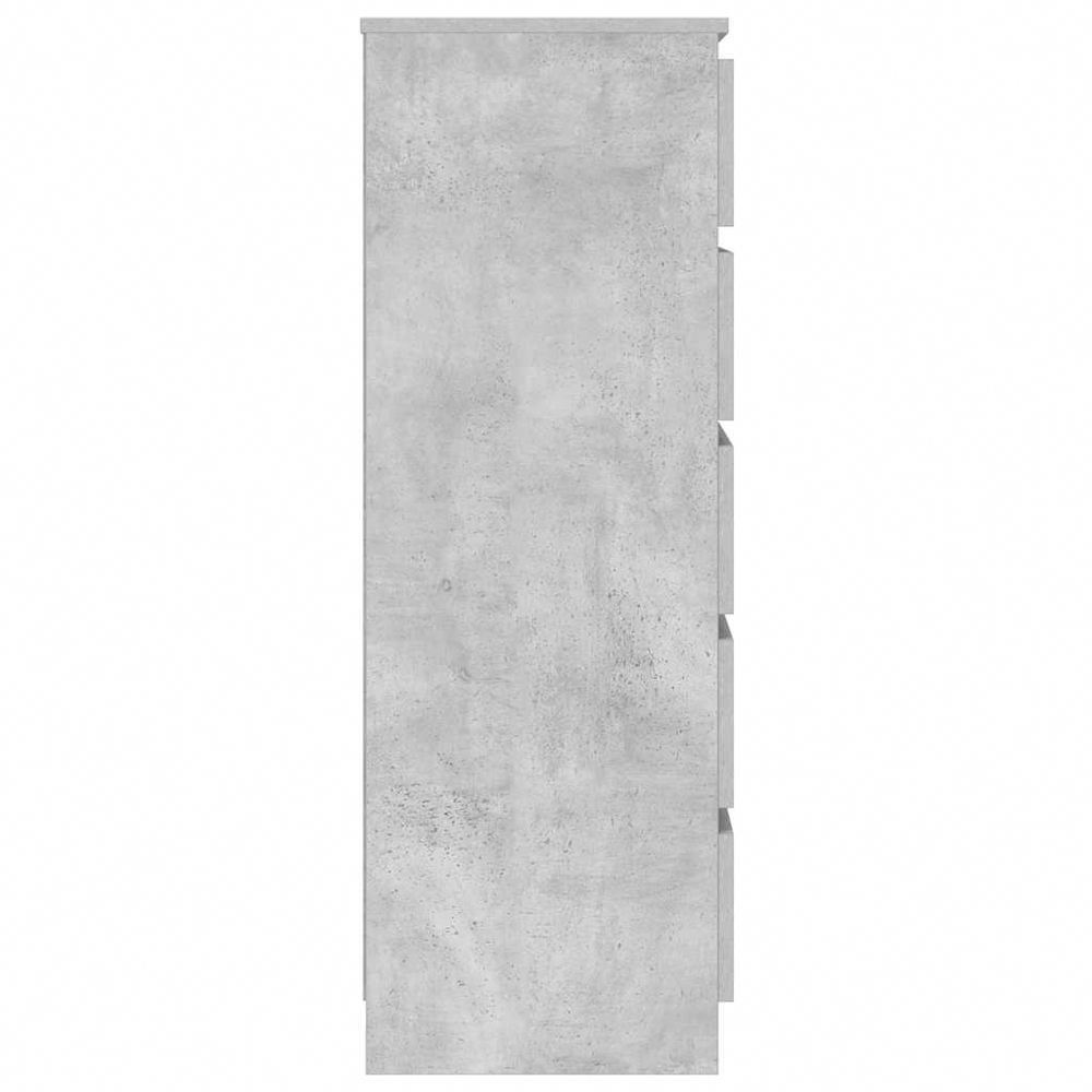 vidaXL 5 Drawer Concrete Grey Bedside Cabinet Image 5