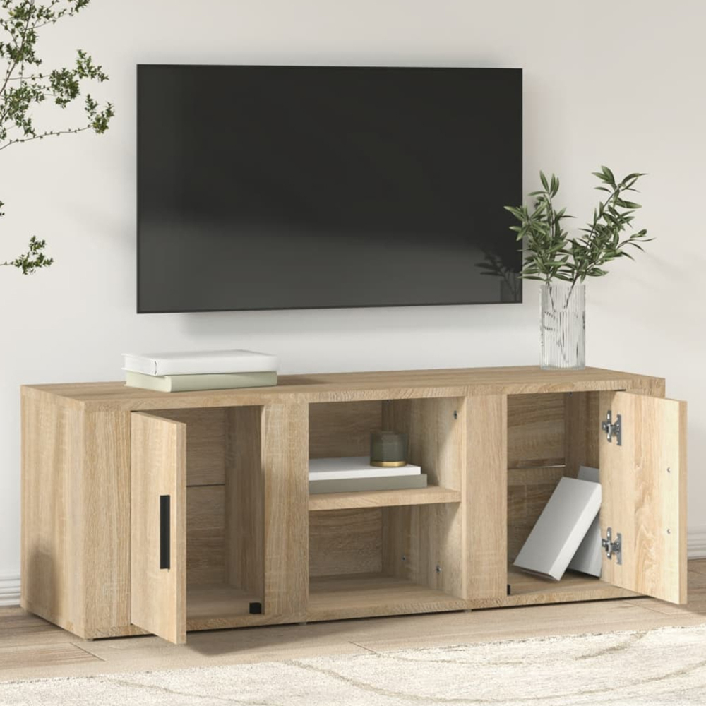 vidaXL 2 Door 2 Shelf Sonoma Oak TV Cabinet Image 1