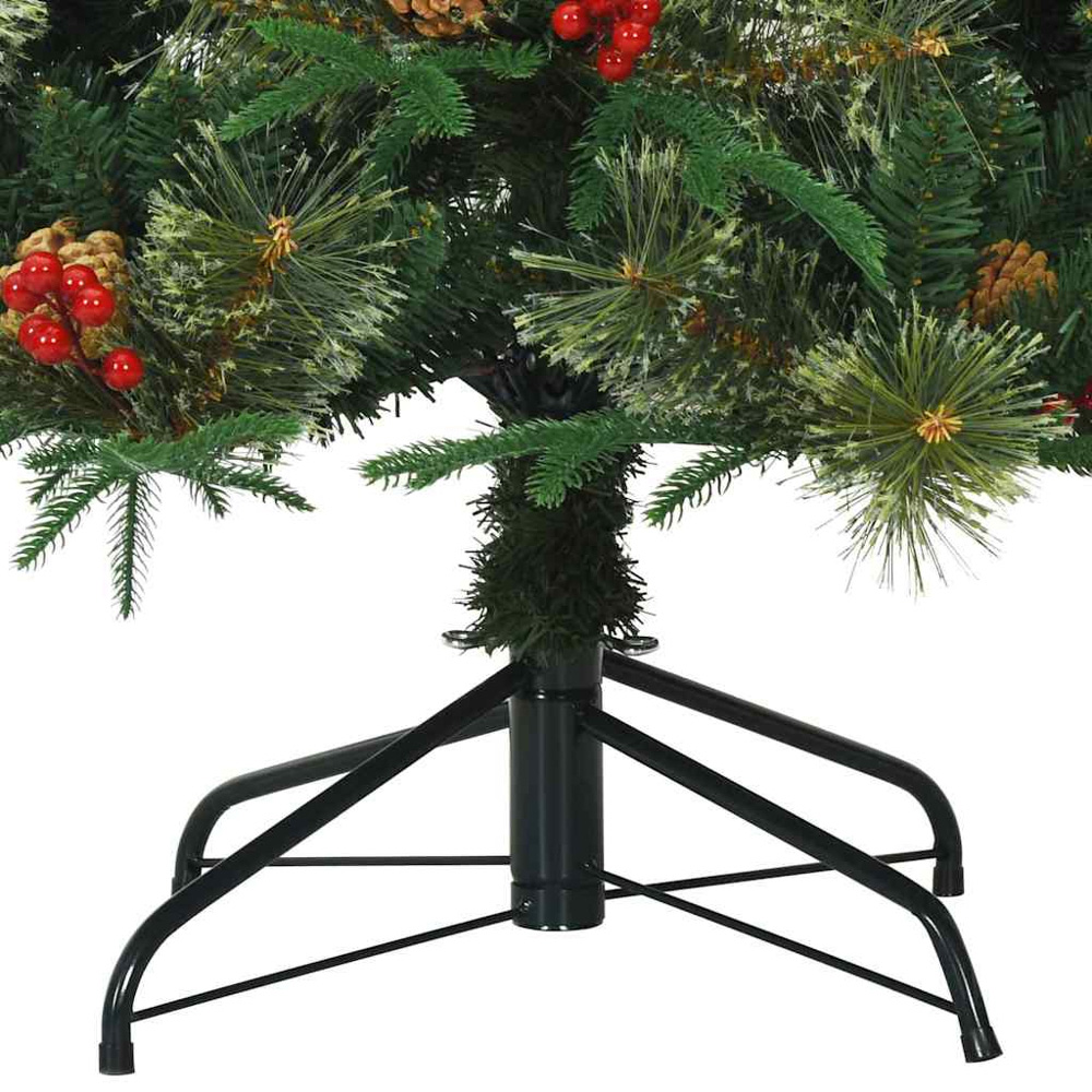 vidaXL Pre-Lit Green Artificial Hinged Christmas Tree 6ft Image 8