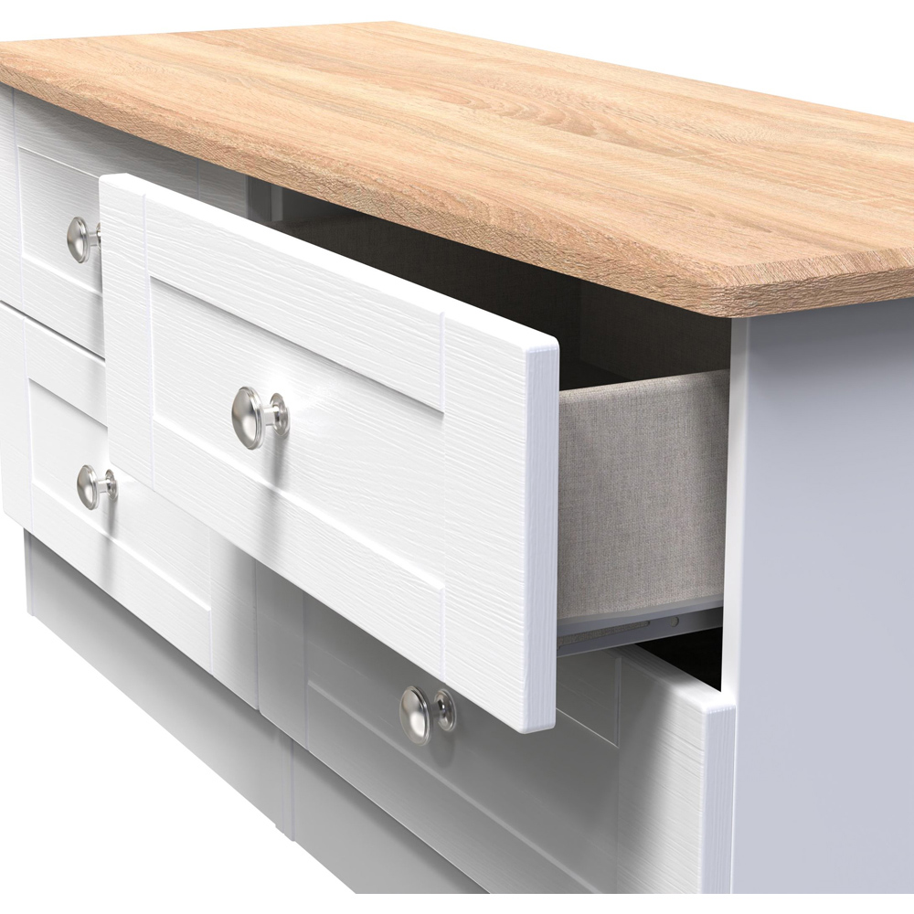 Crowndale Sussex 4 Drawer White Ash and Bardolino Oak Large Chest of Drawers Ready Assembled Image 6