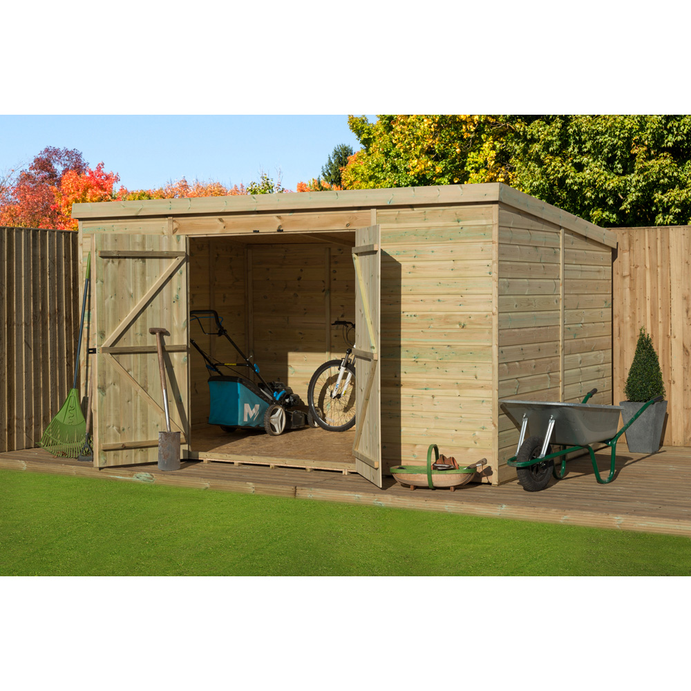 Empire Sheds 5000 10 x 8ft Double Door Tongue and Groove Pent Garden Shed Image 3