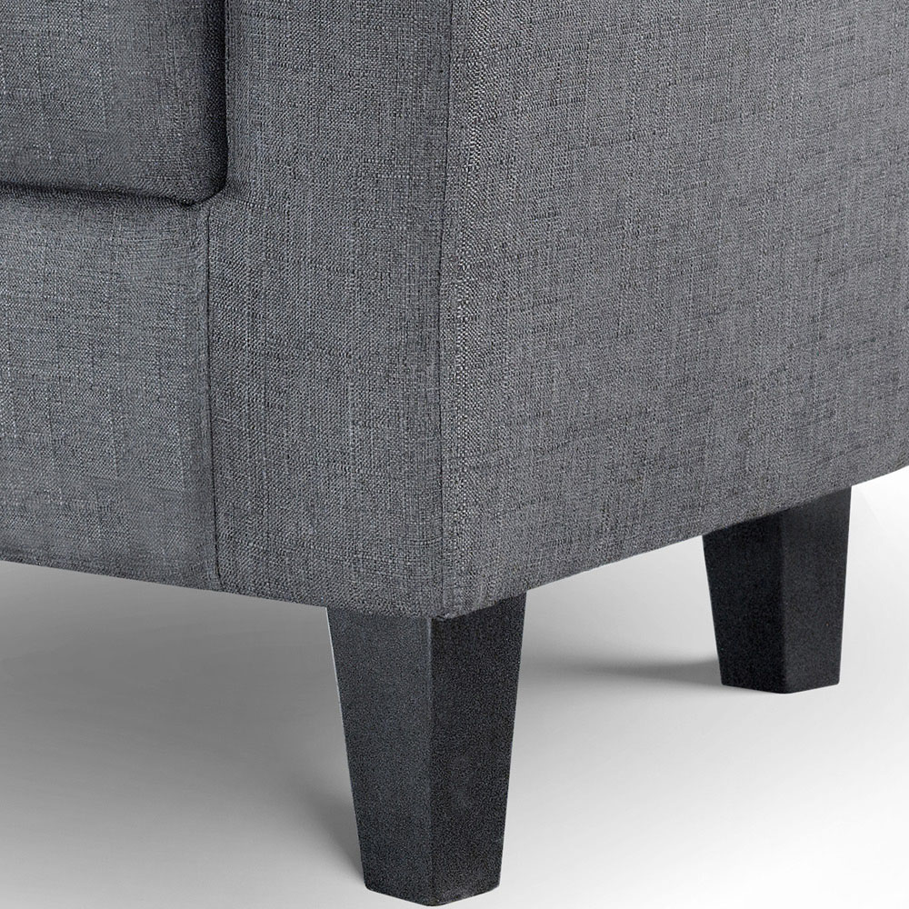 Julian Bowen Hugo Slate Grey Linen Tub Chair  Image 4