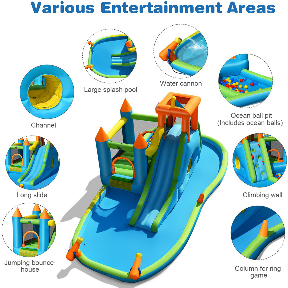 Costway Inflatable Bouncy Castle with Slide Image 6