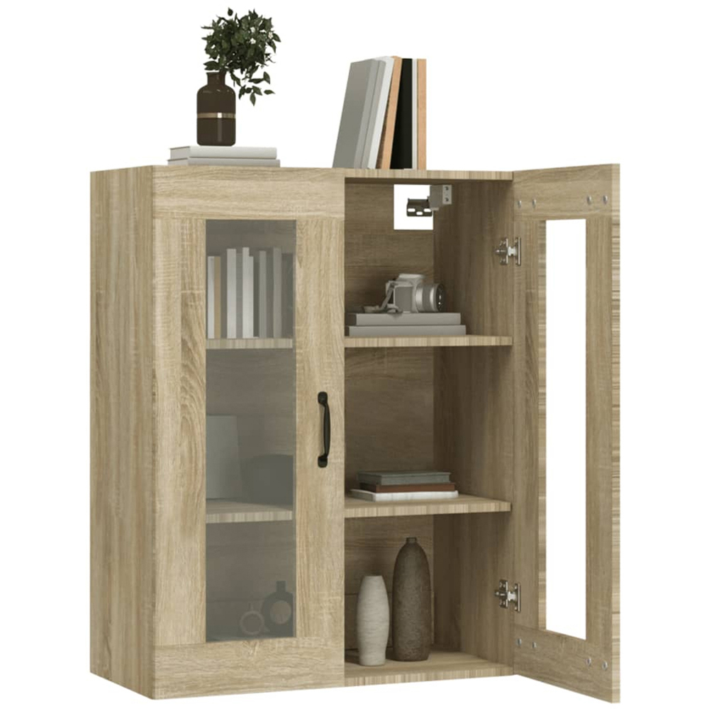 vidaXL 2 Door 3 Shelf Brown Sonoma Oak Hanging Wall Cabinet Image 5