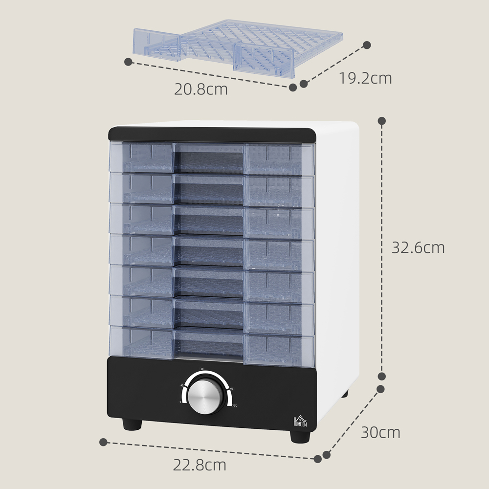 HOMCOM 800-229V70WT White 7 Tray Food Dehydrator Image 9