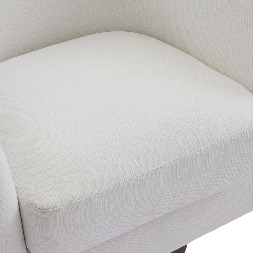 Living and Home Beige White PU Leather Retro Swivel Armchair Image 3