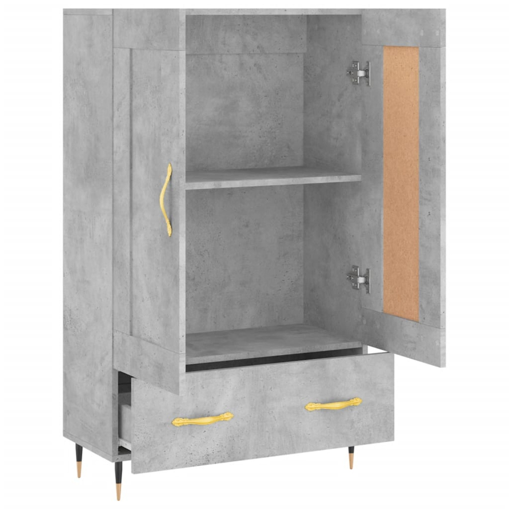 vidaXL 2 Door Single Drawer Concrete Grey Highboard Image 6
