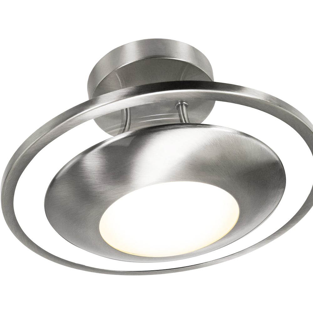 Happy Homewares Satin Nickel LED Semi Flush Ceiling Light Image 5