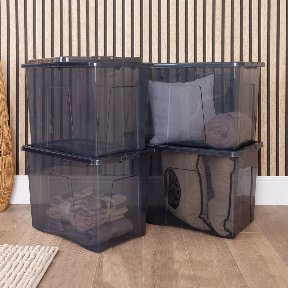 Wham 80L Smoke Crystal Storage Box with Lid 4 Pack Image 2