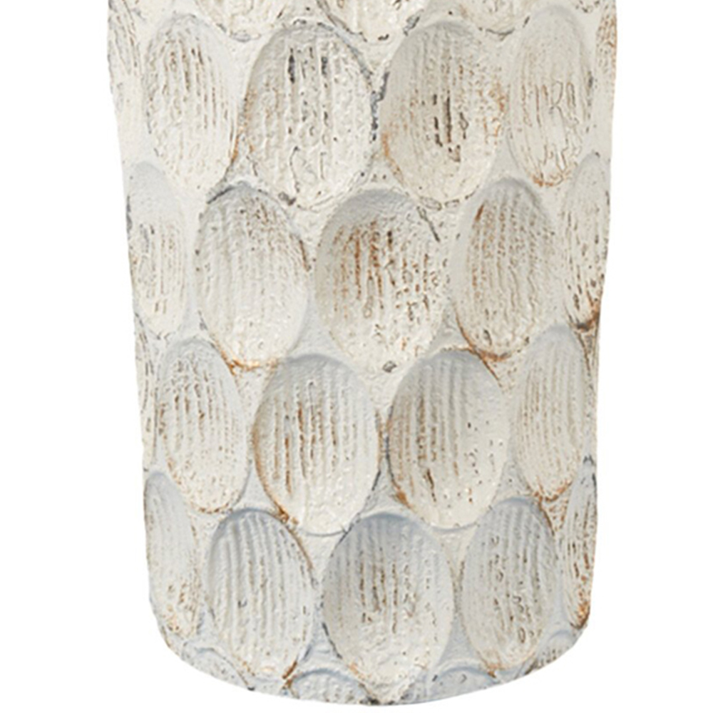 Isla Tall Metal Vase 54cm - White Image 6
