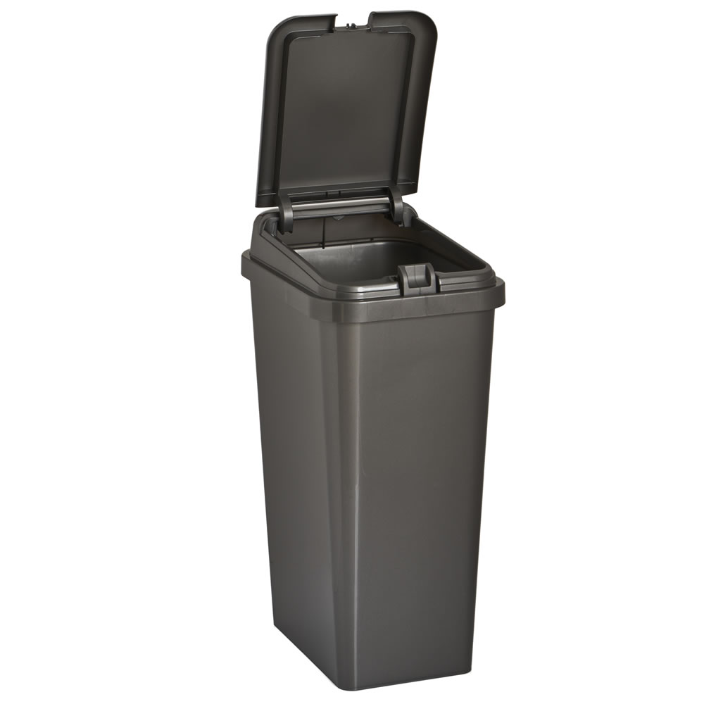 Wilko Rectangular 45L Grey Touch Top Bin Image 2